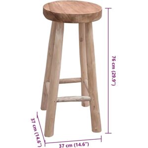 vidaXL Teak Bar Stool Brown Handmade Kitchen Restaurant Counter Chair Seat - Bar Stool vidaXL Teak Bar Stool Brown Handmade Kitchen Restaurant Counter Chair Seat - Bar Stool