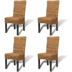 Maisonchic Mango Wood & Abaca Dining Chairs - Set of 4 Maisonchic Mango Wood & Abaca Dining Chairs - Set of 4