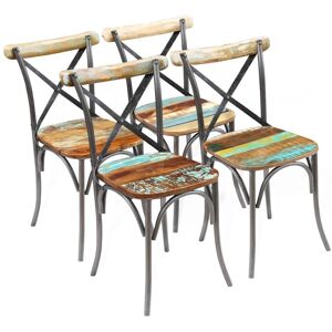 vidaXL 4 pcs Reclaimed Wood Dining Chairs - Vintage Style vidaXL 4 pcs Reclaimed Wood Dining Chairs - Vintage Style