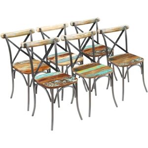 vidaXL 6 pcs Reclaimed Wood Dining Chairs - Vintage Style vidaXL 6 pcs Reclaimed Wood Dining Chairs - Vintage Style