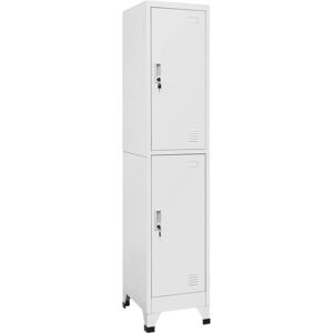 vidaXL Locker Cabinet - Steel 2 Compartments Grey - Locker Cabinet vidaXL Locker Cabinet - Steel 2 Compartments Grey - Locker Cabinet