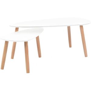 vidaXL 244731 Weißes Kiefernholz Couchtisch-Set vidaXL 244731 Weißes Kiefernholz Couchtisch-Set