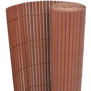 vidaXL Double-Sided Garden Fence PVC 90x300 cm Brown - Garden Fence vidaXL Double-Sided Garden Fence PVC 90x300 cm Brown - Garden Fence