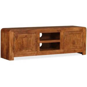 Mueble de TV de madera maciza con acabado miel - 120x30x40 cm vidaXL Mueble de TV de madera maciza con acabado miel - 120x30x40 cm vidaXL