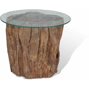 vidaXL Teak Coffee Table Glass Tabletop 50x40cm - Coffee Table vidaXL Teak Coffee Table Glass Tabletop 50x40cm - Coffee Table