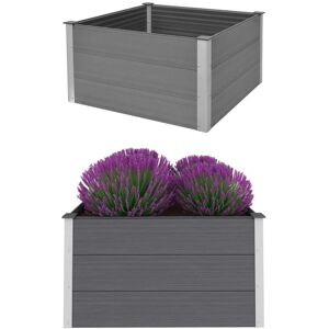 vidaXL Garden Raised Bed WPC 100x100x54cm Grey Outdoor Flower Pot Raised Bed vidaXL Garden Raised Bed WPC 100x100x54cm Grey Outdoor Flower Pot Raised Bed