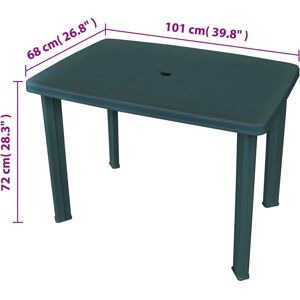 vidaXL Garden Table 101x68x72 cm Plastic - Green vidaXL Garden Table 101x68x72 cm Plastic - Green