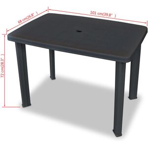 vidaXL Garden Table Plastic Anthracite with Umbrella Hole - Garden Table vidaXL Garden Table Plastic Anthracite with Umbrella Hole - Garden Table