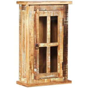 vidaXL Reclaimed Wood & Glass Wall Cabinet - Vintage Style - 44x21x72 Cm vidaXL Reclaimed Wood & Glass Wall Cabinet - Vintage Style - 44x21x72 Cm