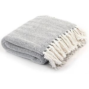 vidaXL Cotton Herringbone 220x250cm Grey Sofa Blanket - Sofa Blanket vidaXL Cotton Herringbone 220x250cm Grey Sofa Blanket - Sofa Blanket