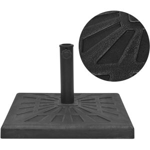 vidaXL Parasol Base Resin Square Black 12kg - Outdoor Umbrella Holder Stand vidaXL Parasol Base Resin Square Black 12kg - Outdoor Umbrella Holder Stand
