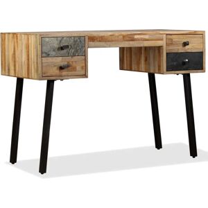vidaXL Writing Desk Solid Reclaimed Teak 4 Drawers - Desk vidaXL Writing Desk Solid Reclaimed Teak 4 Drawers - Desk