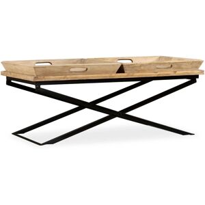 vidaXL Solid Mango Wood Coffee Table - Coffee Table vidaXL Solid Mango Wood Coffee Table - Coffee Table