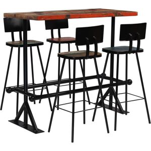 vidaXL Reclaimed Wood 5-Piece Industrial Retro Bar Set vidaXL Reclaimed Wood 5-Piece Industrial Retro Bar Set