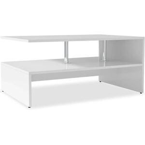 vidaXL 244854 Table basse en bois blanc - Table de café - Publicité vidaXL 244854 Table basse en bois blanc - Table de café - Publicité