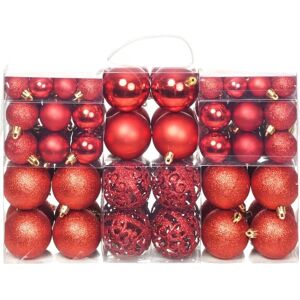 vidaXL Christmas Ball Set 100 Piece 3/4/6 cm Red Tree Xmas Hanging Decoration vidaXL Christmas Ball Set 100 Piece 3/4/6 cm Red Tree Xmas Hanging Decoration