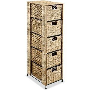 vidaXL Storage Unit with 5 Baskets 25.5x37x100 cm Water Hyacinth vidaXL Storage Unit with 5 Baskets 25.5x37x100 cm Water Hyacinth