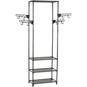 vidaXL Clothes Rack Steel and Non-Woven Fabric - 55x28.5x175 cm - Black - Clothes Rack vidaXL Clothes Rack Steel and Non-Woven Fabric - 55x28.5x175 cm - Black - Clothes Rack
