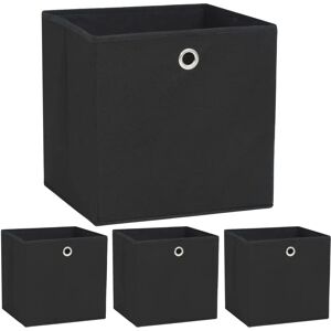vidaXL 4 Storage Boxes Non-woven Fabric 32x32x32cm Black - Storage Boxes vidaXL 4 Storage Boxes Non-woven Fabric 32x32x32cm Black - Storage Boxes