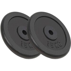 vidaXL 2x Weight Plates 2x15 kg Cast Iron - Weight Plates vidaXL 2x Weight Plates 2x15 kg Cast Iron - Weight Plates
