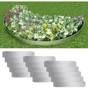 vidaXL Lawn Fence 15 pcs Galvanised Steel 100x20 cm - Lawn Fence vidaXL Lawn Fence 15 pcs Galvanised Steel 100x20 cm - Lawn Fence