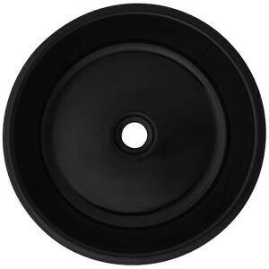 vidaXL Round Black Ceramic Washbasin - Washbasin vidaXL Round Black Ceramic Washbasin - Washbasin