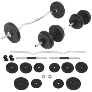 vidaXL 30kg Weight Training Set - Barbell & Dumbbell vidaXL 30kg Weight Training Set - Barbell & Dumbbell