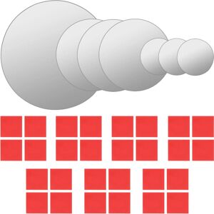 vidaXL 7-piece Wall Mirror Set - Round Glass Home Bathroom Vanity Decor vidaXL 7-piece Wall Mirror Set - Round Glass Home Bathroom Vanity Decor