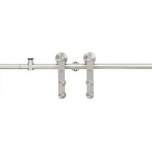 vidaXL Sliding Door Hardware Kit 183cm Stainless Steel Silver - Sliding Door Hardware Kit vidaXL Sliding Door Hardware Kit 183cm Stainless Steel Silver - Sliding Door Hardware Kit