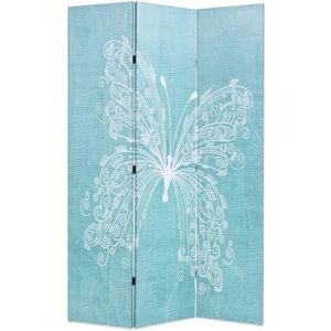 vidaXL Folding Room Divider 120x170cm Butterfly Blue - Room Divider vidaXL Folding Room Divider 120x170cm Butterfly Blue - Room Divider