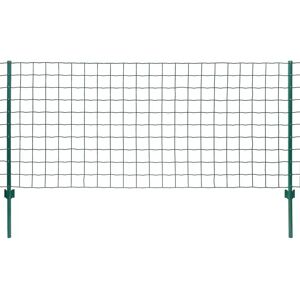 vidaXL Euro Fence Set 20x0.8m Steel Green Outdoor Garden Patio Wire Mesh Panel vidaXL Euro Fence Set 20x0.8m Steel Green Outdoor Garden Patio Wire Mesh Panel