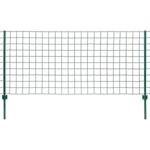 Set de Plasă de Gard în Euro vidaXL 20x0.8m Oțel Verde pentru Grădină și Terasă Set de Plasă de Gard în Euro vidaXL 20x0.8m Oțel Verde pentru Grădină și Terasă