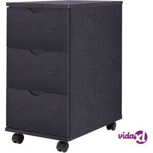 vidaXL Drawer Unit Black Home Storage Cabinet Organiser Nightstand Furniture vidaXL Drawer Unit Black Home Storage Cabinet Organiser Nightstand Furniture