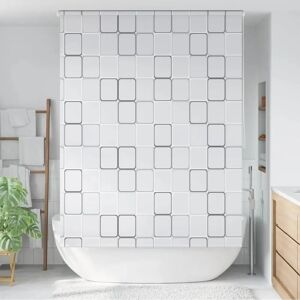 vidaXL Shower Curtain Square Pattern 160x240cm - Bathroom Divider vidaXL Shower Curtain Square Pattern 160x240cm - Bathroom Divider