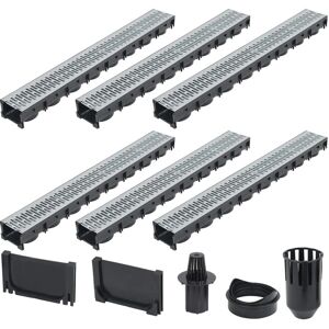 Caniveaux de Drainage vidaXL - Grilles en Acier Galvanisé - 6 pcs Caniveaux de Drainage vidaXL - Grilles en Acier Galvanisé - 6 pcs