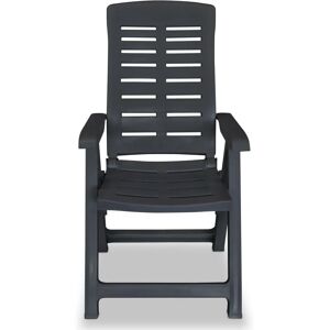 vidaXL Reclining Garden Chairs Plastic Anthracite - Grey - 4pcs vidaXL Reclining Garden Chairs Plastic Anthracite - Grey - 4pcs