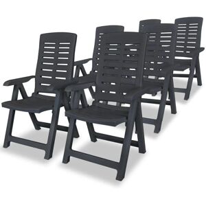 vidaXL Liegestühle für den Garten aus Kunststoff Anthrazit - Grau - 6 Stück vidaXL Liegestühle für den Garten aus Kunststoff Anthrazit - Grau - 6 Stück
