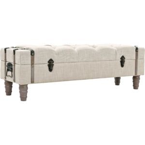 Banco de almacenamiento de madera maciza y acero 111x34x37 cm vidaXL Banco de almacenamiento de madera maciza y acero 111x34x37 cm vidaXL