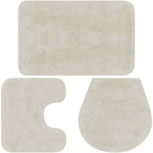 vidaXL Bathroom Mat Set 3 Piece White - Bathroom Accessories vidaXL Bathroom Mat Set 3 Piece White - Bathroom Accessories