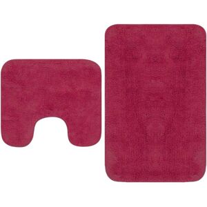 vidaXL Bathroom Mat Set 2 Piece Fabric Fuchsia - Bathroom Mat Set vidaXL Bathroom Mat Set 2 Piece Fabric Fuchsia - Bathroom Mat Set