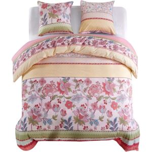 vidaXL Pink Floral/Striped Bedding Set - Bedding Set vidaXL Pink Floral/Striped Bedding Set - Bedding Set