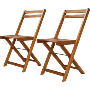 vidaXL Solid Acacia Wood Bistro Chairs - Outdoor Garden Patio Seat vidaXL Solid Acacia Wood Bistro Chairs - Outdoor Garden Patio Seat