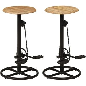 VIDAXL - Industrielle Mango-Holz Barhocker-Set - 2 Stück VIDAXL - Industrielle Mango-Holz Barhocker-Set - 2 Stück