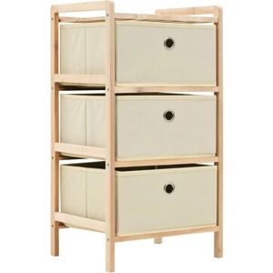 vidaXL Cedar Storage Rack with 3 Fabric Baskets - Storage Rack vidaXL Cedar Storage Rack with 3 Fabric Baskets - Storage Rack
