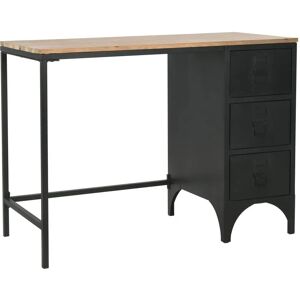 vidaXL Single Pedestal Desk - Solid Firwood & Steel - 100x50x76 cm vidaXL Single Pedestal Desk - Solid Firwood & Steel - 100x50x76 cm