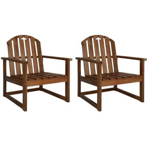 vidaXL Garden Sofa Chairs 2 pcs Solid Acacia Wood vidaXL Garden Sofa Chairs 2 pcs Solid Acacia Wood