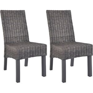vidaXL Kubu Rattan Mango Wood Dining Chairs - Set of 2 vidaXL Kubu Rattan Mango Wood Dining Chairs - Set of 2