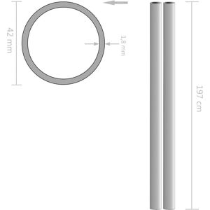 vidaXL Edelstahl V2A 2m Runde Rohre - Edelstahlrohre vidaXL Edelstahl V2A 2m Runde Rohre - Edelstahlrohre