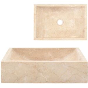 vidaXL Marble Sink Cream - Modern Bathroom Basin vidaXL Marble Sink Cream - Modern Bathroom Basin