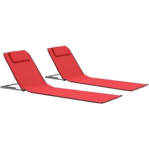 vidaXL 44329 buitenstoel - Opvouwbare strandmatten - Rood - Buitenstoel vidaXL 44329 buitenstoel - Opvouwbare strandmatten - Rood - Buitenstoel